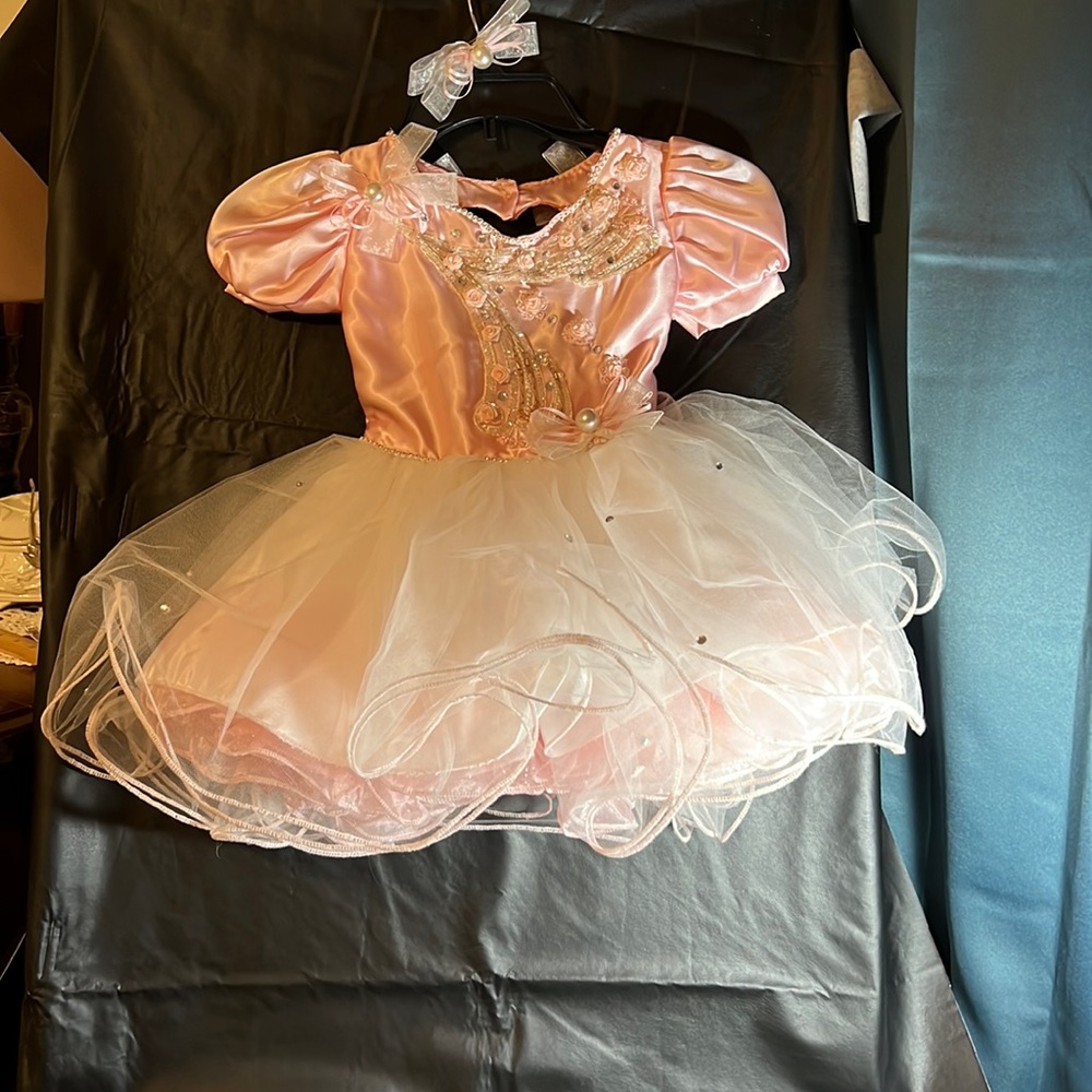 Pink and white pageant gown